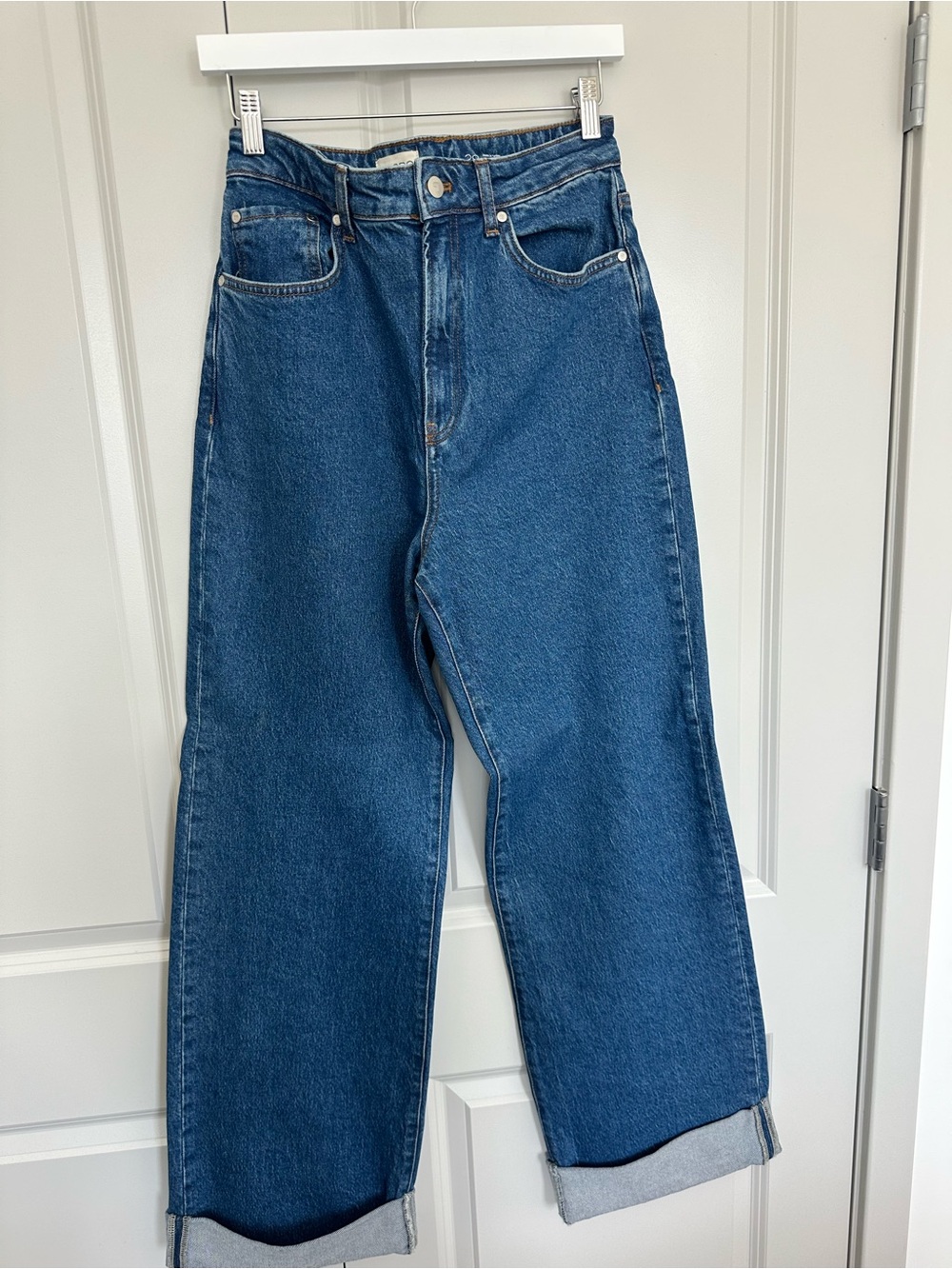 Pilcro Straight-Leg Jeans in Classic Blue Denim